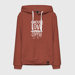 Толстовка-худи хлопковая мужская Ghouls Love Coffee, цвет: кирпичный