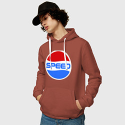 Толстовка-худи хлопковая мужская Pepsi Speed, цвет: кирпичный — фото 2
