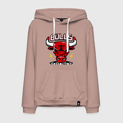 Толстовка-худи хлопковая мужская Chicago Bulls est. 1966, цвет: пыльно-розовый