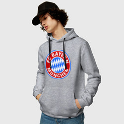 Толстовка-худи хлопковая мужская Bayern Munchen FC, цвет: меланж — фото 2