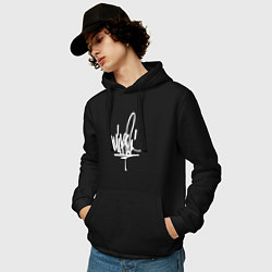 Толстовка-худи хлопковая мужская Mike Shinoda: autograph, цвет: черный — фото 2