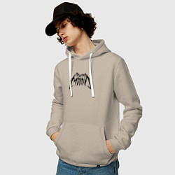 Толстовка-худи хлопковая мужская Пошлая Молли: Лого, цвет: миндальный — фото 2