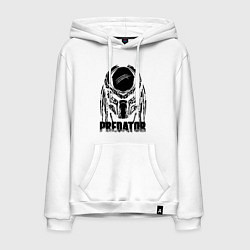 Толстовка-худи хлопковая мужская Predator Mask, цвет: белый