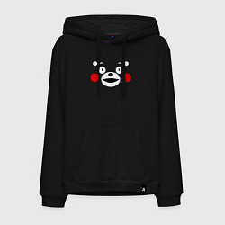 Толстовка-худи хлопковая мужская Kumamon Face, цвет: черный