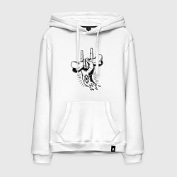 Толстовка-худи хлопковая мужская Bones Rock, цвет: белый