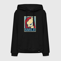 Толстовка-худи хлопковая мужская MLP: Smile, цвет: черный