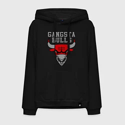 Толстовка-худи хлопковая мужская Gangsta Bulls, цвет: черный