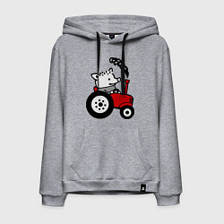 Толстовка-худи хлопковая мужская Поросенок Петр, цвет: меланж