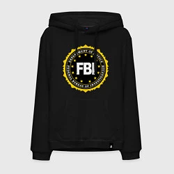 Толстовка-худи хлопковая мужская FBI Departament, цвет: черный