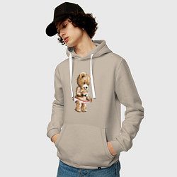 Толстовка-худи хлопковая мужская Nasty Bear, цвет: миндальный — фото 2