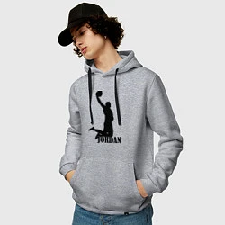 Толстовка-худи хлопковая мужская Jordan Basketball, цвет: меланж — фото 2