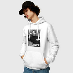 Толстовка-худи хлопковая мужская Paul Walker, цвет: белый — фото 2
