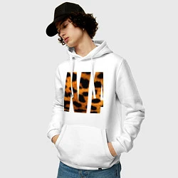 Толстовка-худи хлопковая мужская SWAG Leopard, цвет: белый — фото 2