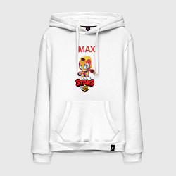 Толстовка-худи хлопковая мужская BRAWL STARS MAX, цвет: белый