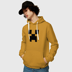 Толстовка-худи хлопковая мужская Minecraft, цвет: горчичный — фото 2