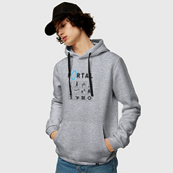 Толстовка-худи хлопковая мужская PORTAL, цвет: меланж — фото 2