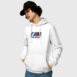 Толстовка-худи хлопковая мужская BMW THE BOSS, цвет: белый — фото 2