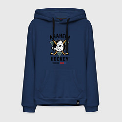 Толстовка-худи хлопковая мужская ANAHEIM DUCKS, цвет: тёмно-синий