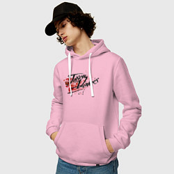 Толстовка-худи хлопковая мужская Jason Voorhees Logo, цвет: светло-розовый — фото 2