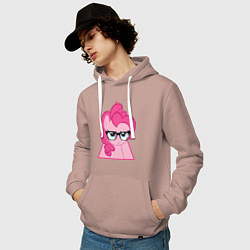 Толстовка-худи хлопковая мужская Pinky Pie hipster, цвет: пыльно-розовый — фото 2