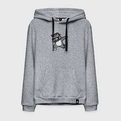 Толстовка-худи хлопковая мужская Котик dub, цвет: меланж