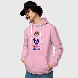 Толстовка-худи хлопковая мужская Tenth Doctor, цвет: светло-розовый — фото 2
