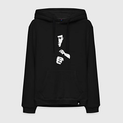 Толстовка-худи хлопковая мужская Брюс Ли, цвет: черный