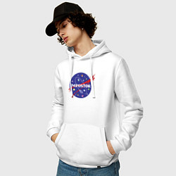 Толстовка-худи хлопковая мужская IMPOSTOR NASA, цвет: белый — фото 2