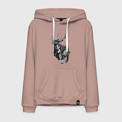 Толстовка-худи хлопковая мужская Hannibal, цвет: пыльно-розовый