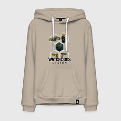 Толстовка-худи хлопковая мужская Watch Dogs: Legion, цвет: миндальный