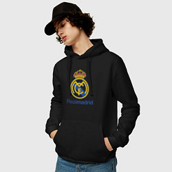 Толстовка-худи хлопковая мужская Real Madrid FC, цвет: черный — фото 2