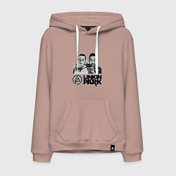 Толстовка-худи хлопковая мужская Линкин Парк, цвет: пыльно-розовый