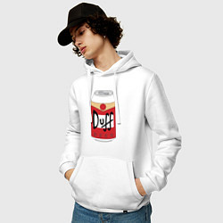 Толстовка-худи хлопковая мужская Duff Beer, цвет: белый — фото 2