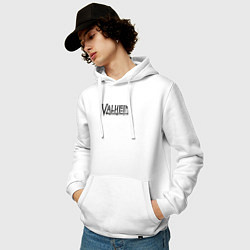 Толстовка-худи хлопковая мужская Valheim logo, цвет: белый — фото 2