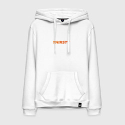 Толстовка-худи хлопковая мужская THIRSTY Жаждущий, цвет: белый