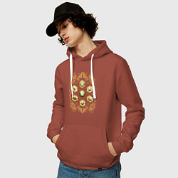 Толстовка-худи хлопковая мужская DnD Dices: Celtic Motifs, цвет: кирпичный — фото 2