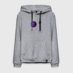 Толстовка-худи хлопковая мужская Космос Планеты, цвет: меланж