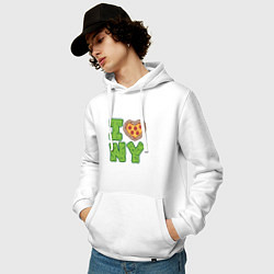Толстовка-худи хлопковая мужская I Love New York, цвет: белый — фото 2