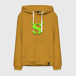 Толстовка-худи хлопковая мужская Shrek: Logo S, цвет: горчичный