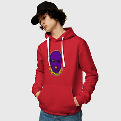 Толстовка-худи хлопковая мужская DaBaby Purple Mask, цвет: красный — фото 2