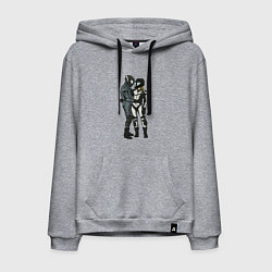 Толстовка-худи хлопковая мужская Влюблённые мотоциклисты, цвет: меланж