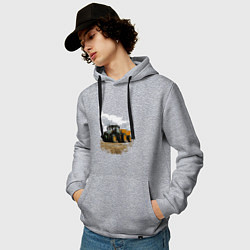 Толстовка-худи хлопковая мужская JOHN DEERE I Джон Дир!, цвет: меланж — фото 2