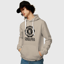 Толстовка-худи хлопковая мужская Chelsea FC: Emblem цвета миндальный — фото 2