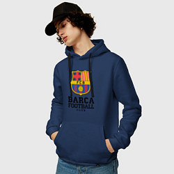 Толстовка-худи хлопковая мужская Barcelona Football Club, цвет: тёмно-синий — фото 2