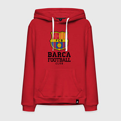 Толстовка-худи хлопковая мужская Barcelona Football Club, цвет: красный