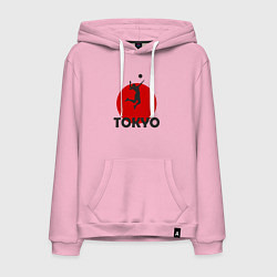 Толстовка-худи хлопковая мужская Tokyo Volleyball, цвет: светло-розовый