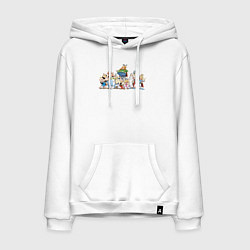 Толстовка-худи хлопковая мужская Астерикс, Обеликс и Галлы, цвет: белый