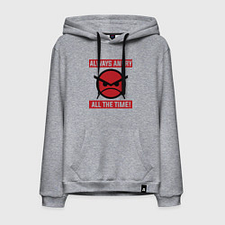 Толстовка-худи хлопковая мужская Angry marines, цвет: меланж