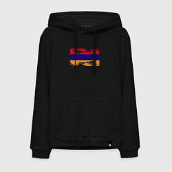 Толстовка-худи хлопковая мужская Армения - Флаг, цвет: черный