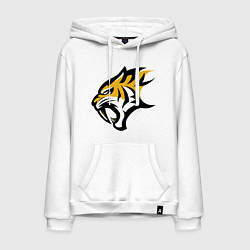 Толстовка-худи хлопковая мужская Scream Tiger, цвет: белый